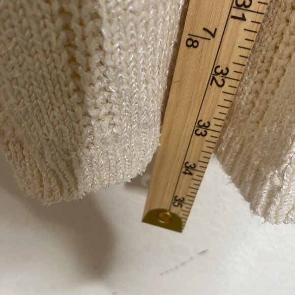 Vtg Yarnworks Cable Knit Sweater Womens 3X Neutral Silk Blend Luxury Plus Size - Picture 7 of 9